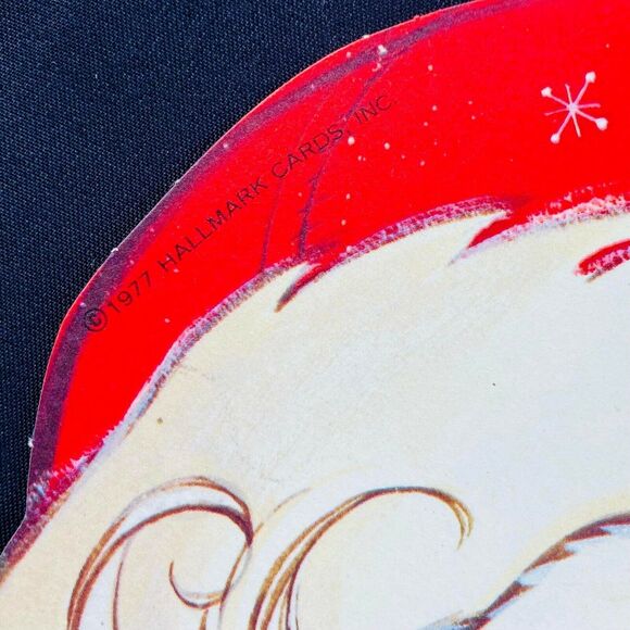 Vintage Hallmark  Christmas Santa Claus Die Cut Head 1977  Cardboard Wall Decors - Picture 4 of 8